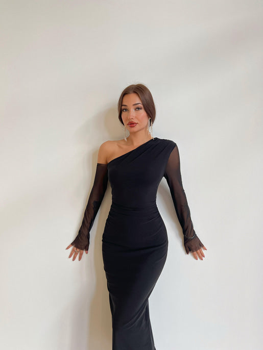 One Shoulder Tulle